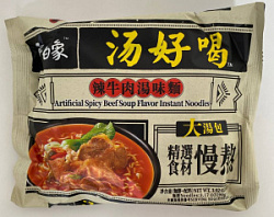 Лапша Байсян со вкусом острого говяжьего супа 111г б/п